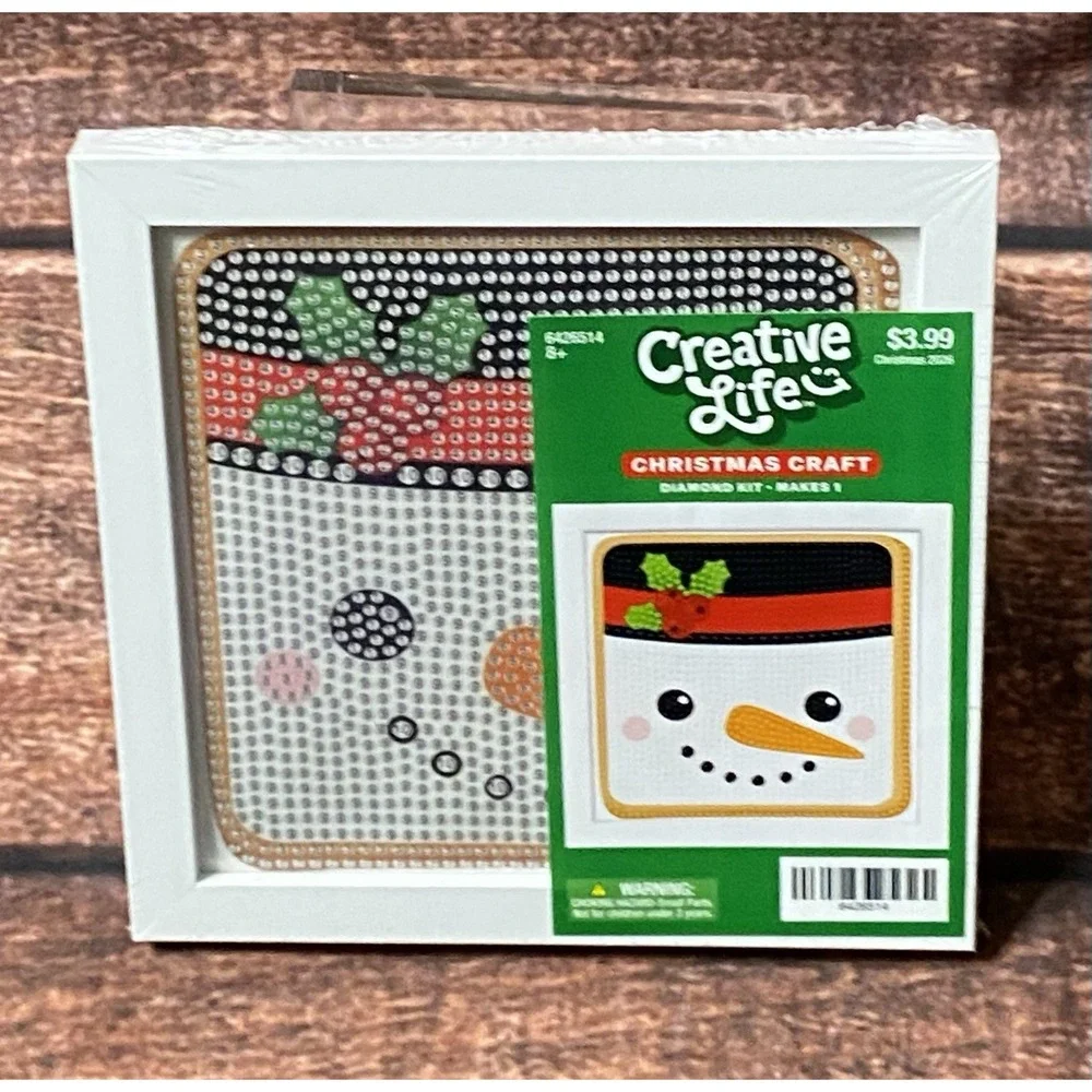 Snowman Face Square Diamond Painting Kit in Frame Hobby Lobby Creative Life